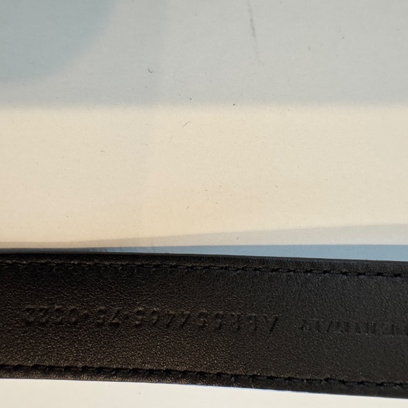 Yves Saint Laurent Cassandre Suede Belt, Black, 75cm - Picture 4 of 6